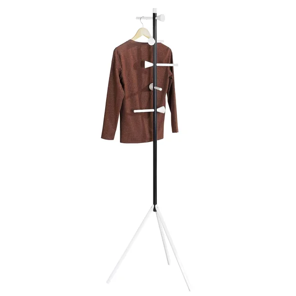 happimess Aiden 70.4x22 5-Hook Metal Coat Rack, Black/White