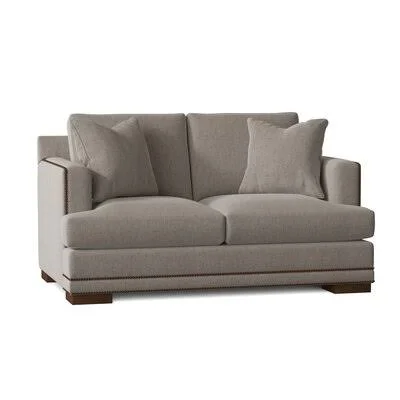 Kaya 64x22 Square Arm Loveseat Wayfair Custom Upholstery Body Fabric: Lucas Ash