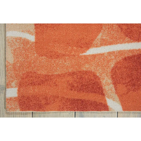 Nourison Coastal Area Rug, Orange, 7&9x22 x 10&10x22