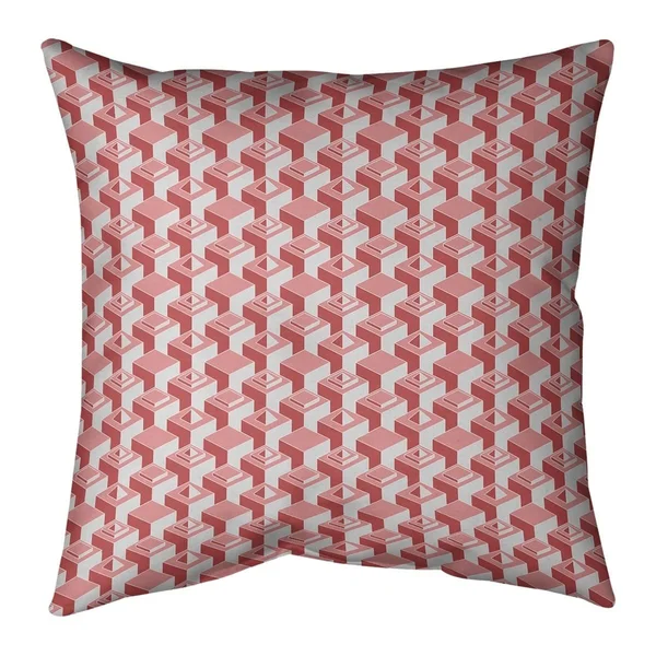 Porch & den Durell Monochrome 3D Cube Pattern Throw Pillow - 18 x 18 - Purple - Cotton