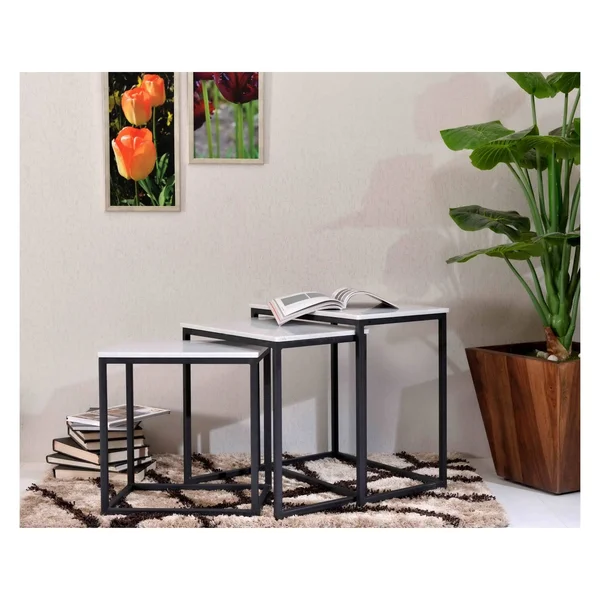 Coast to Coast Ponga Black Nesting Tables (Set of 3)