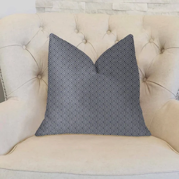 Plutus Daydream Blue and Beige Luxury Throw Pillow 26x22L x26x22W
