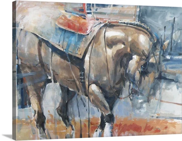 Pulling Horse, Canvas Wall Art, 24x18, Great Big Canvas
