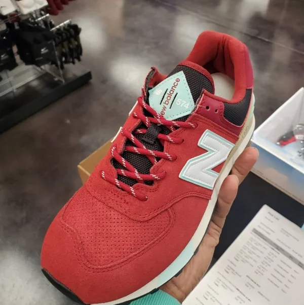 New Balance 574 Scarlet Men's Shoes, Red, Size: 8