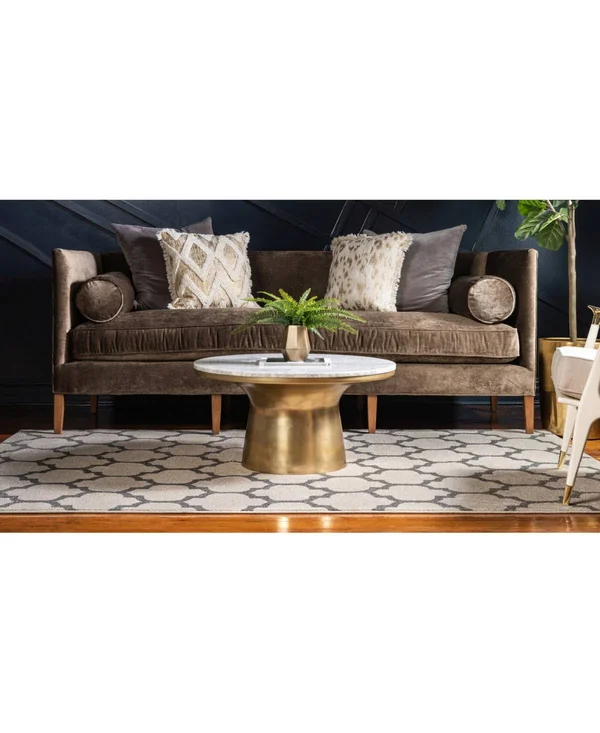 Unique Loom Philadelphia Trellis Rug, Beige/Gray (10& 6 x 16& 5)