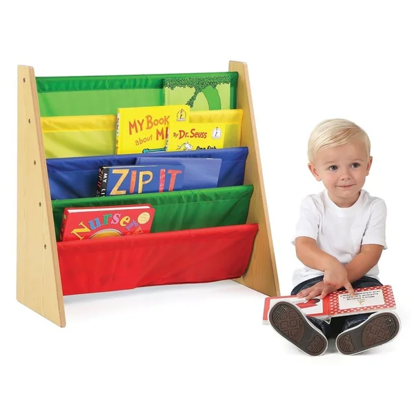 Tot Tutors Kids Book Rack Storage Bookshelf, Natural Primary Collection