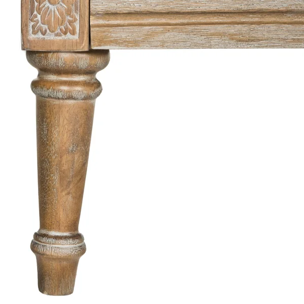 Safavieh Leandra French Country Settee - Beige/Rustic Oak, 53 inches x 28.8 inches x 31.5 inches