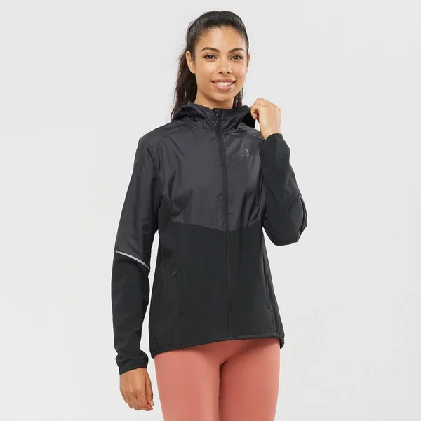 Salomon Women's Agile Full-Zip Hoodie Black M