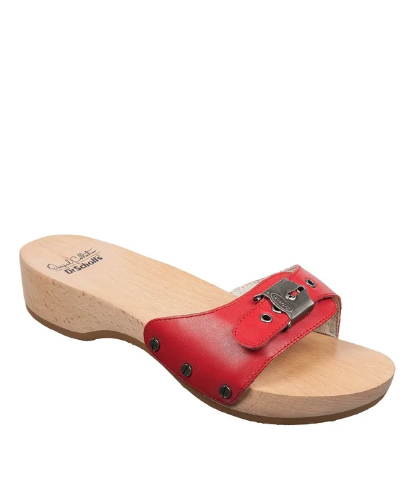 Dr. Scholl&s Orig Collection Women's Original Sandal Shoes, Red Leather, 11.0 M