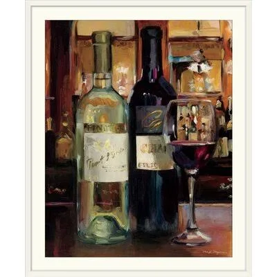 &A Reflection of Wine II& by Marilyn Hageman Painting Print Great Big Canvas Format: White Frame - Size: 44x22 H x 37x22 W x 1x22