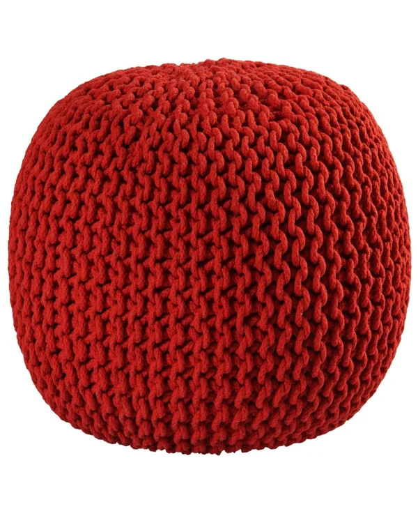 Pouf Ottoman Cotton Rope Green 16-Inch, 18 x 18 x 16