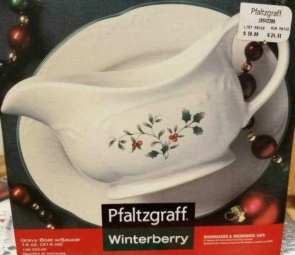 Pfaltzgraff Winterberry Gravy Boat & Underplate - China Dinnerware
