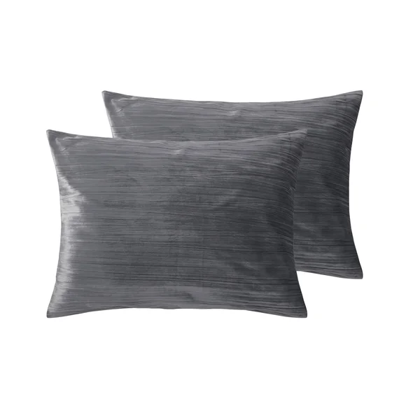 Elegant Estates Sadie Crinkle Velvet Comforter Set - Frost Grey - Full - Queen