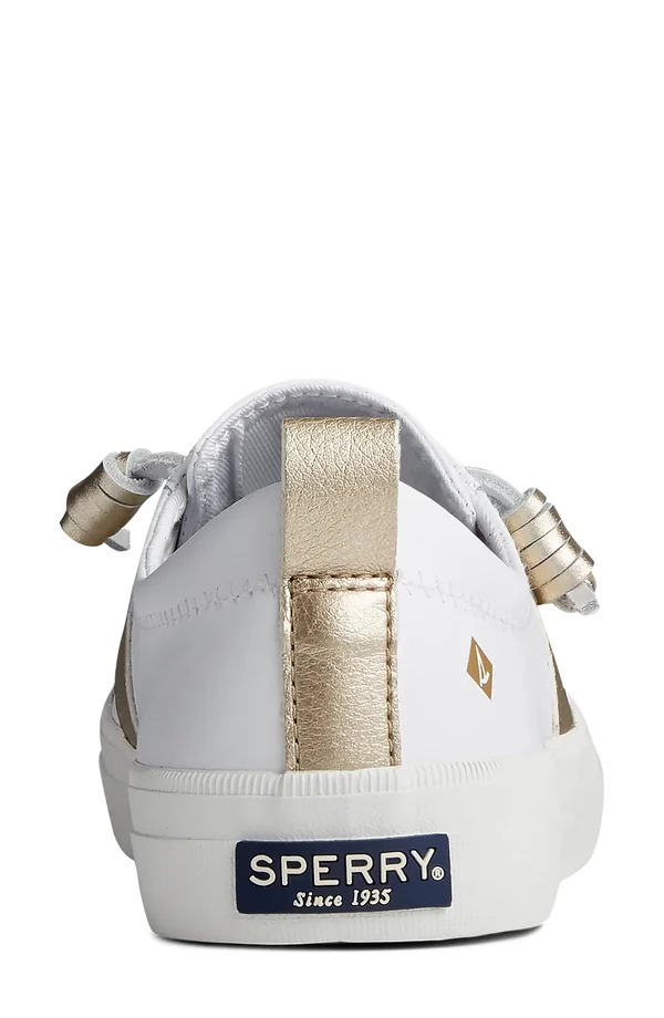 Women's Sperry Crest Vibe Metallic Sneaker White/Gold - Size 8.5M