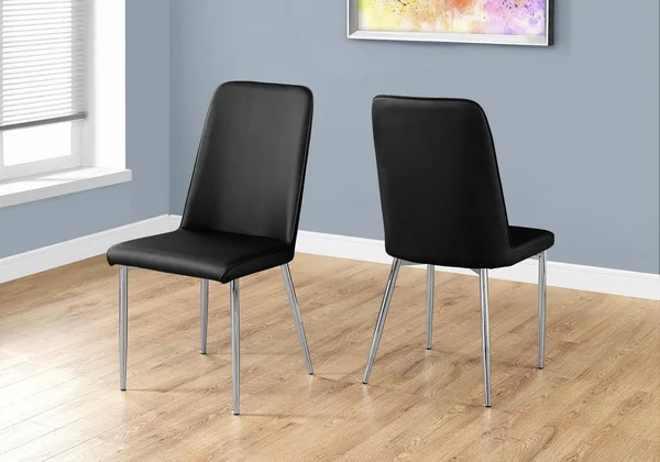 Faux Leather 2 Dining Chairs Black