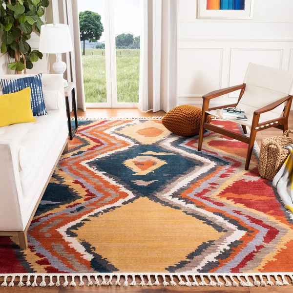 Safavieh Farmhouse 803 Area Rug - Yellow, Red, 5&0x22 x 7&3x22 Rectangle