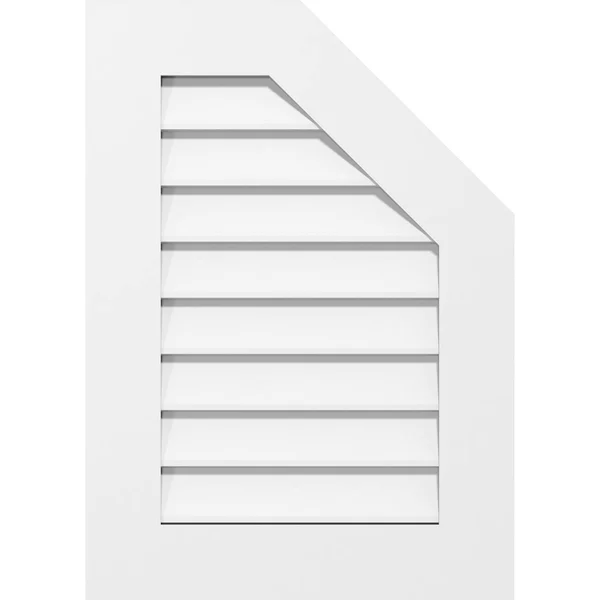 Ekena Millwork GVPOR16X1601SN 16x22W x 16x22H Half Octagon Top Right Surface Mount PVC Gable Vent: Non-Functional, w/ 3-1/2x22W