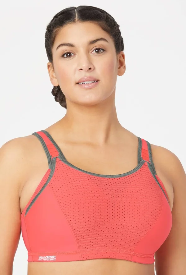 Glamorise Women's Adjustable Wire Sports Bra - 46H, Gray