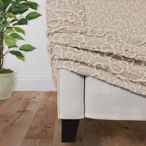 3 Seater Recliner Slipcover - Jacquard 3D Collection Beige Vento