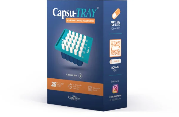Capsu-TRAY Manual Capsule Filling Tray - Suitable for Size 00 Capsules - 25 Count (Case of 13 Units)