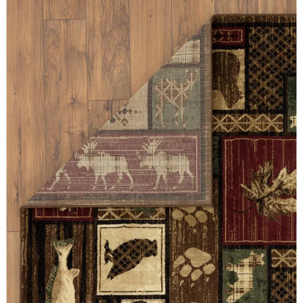 Wild Life Collection Multicolor Polypropylene Area Rug - 5&2&& x 7&5&&