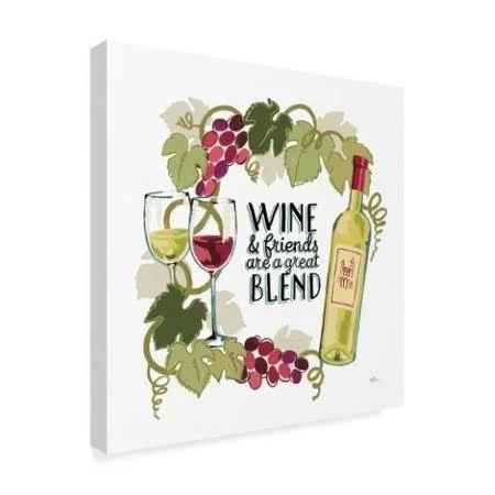 Trademark Fine Art Wap03387-C2424Gg Janelle Penner 'Wine and Friends V