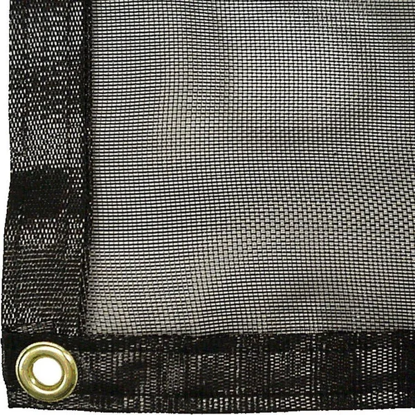 Riverstone Industries Knitted Shade Cloth with Grommets - Size: 10& x 25&, Black