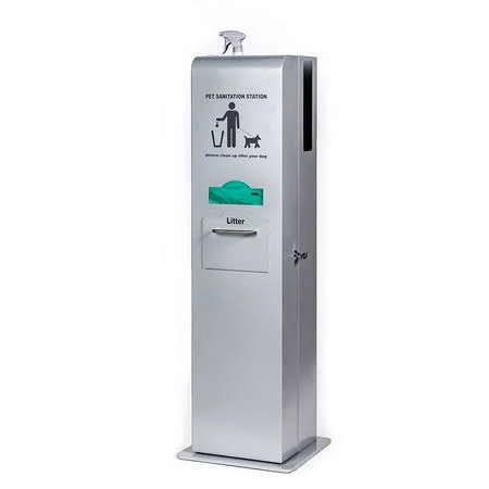 Indoor Pet Sanitation Station 15.5 16 51 Silver Poopy Pouch
