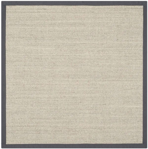 Safavieh NF441B Marble - Grey Natural Fiber 6& x 6& Square Area Rug