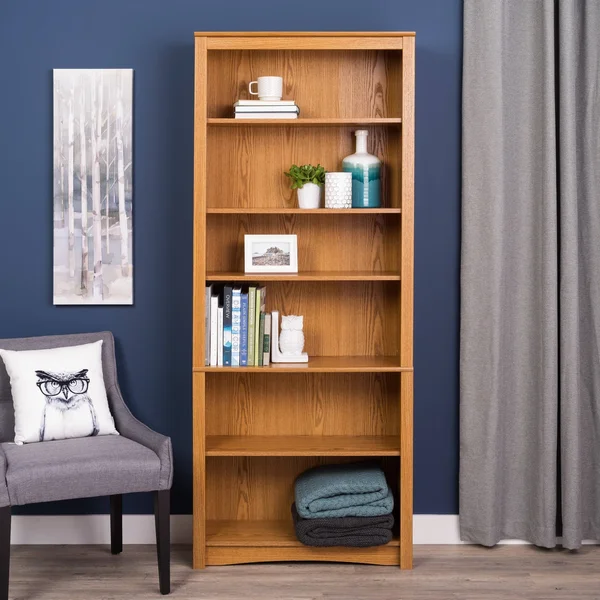 Prepac 6-Shelf Bookcase - Oak