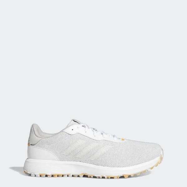 Adidas S2G Spikeless Golf Shoes - gray/white/hazy Orange 8 Wide
