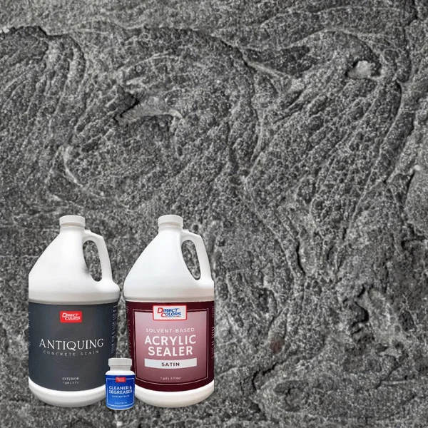 Concrete Stain & Sealer Pack Color Light Charcoal - Outdoor Stamped Concrete