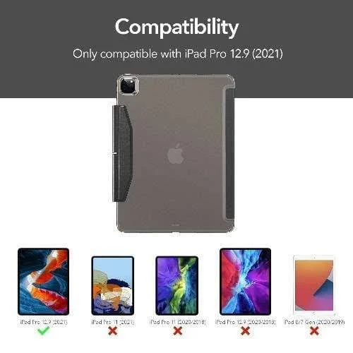 SaharaCase - ESR Folio Case for Apple iPad Pro 12.9x22 (5th Gen 2021) - Black