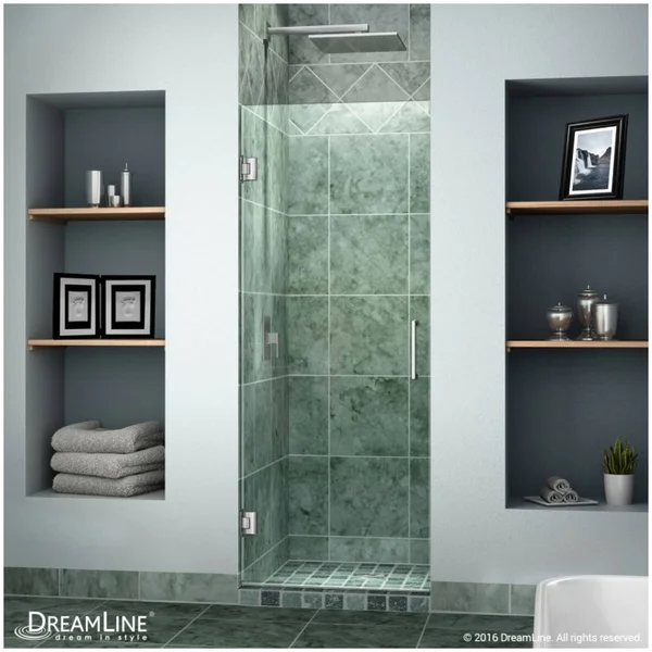 DreamLine SHDR-20267210F-04 Unidoor 26 in. W x 72 in. H Frameless Hinged Shower Door Brushed Nickel