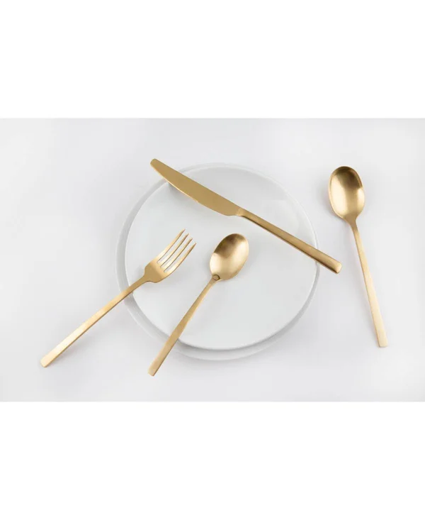 Cambridge Beacon Gold Satin 16-Piece Flatware Set, Service for 4 - Gold Satin