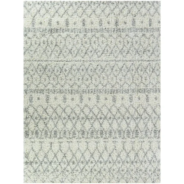 BALTA Dominic Cream/Grey 8 ft. x 10 ft. Moroccan Shag Area Rug