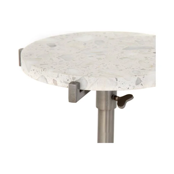 Four Hands Raisa Terrazzo Accent Table - Antique Pewter