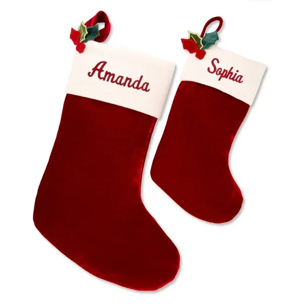 Red Velvet Stockings - Polyester/Velvet/Velvet, Things Remembered
