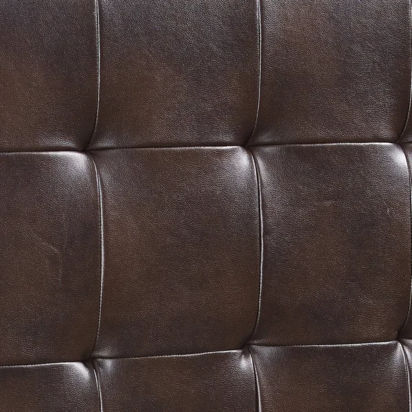 Leatherette Queen and Full Size Headboard with Tufted Details, Brown