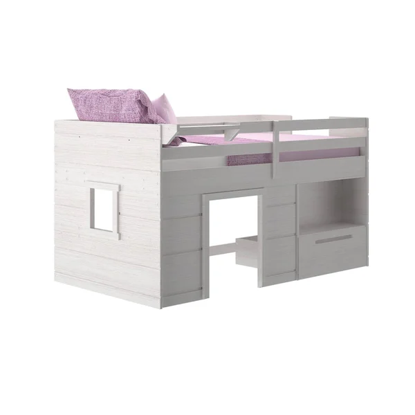 Max & Lily Modern Farmhouse Loft Bed with 1 Drawer, Twin, Espresso