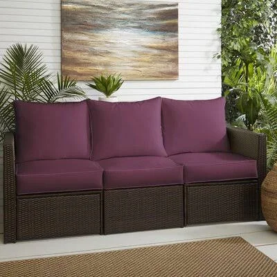 Indoor/Outdoor Sunbrella Seat/Back Cushion Mistana Fabric: Canvas Iris