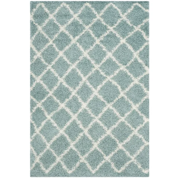 Safavieh SGD258J Dallas Shag Ivory, Seafoam Area Rug - 10& x 14&