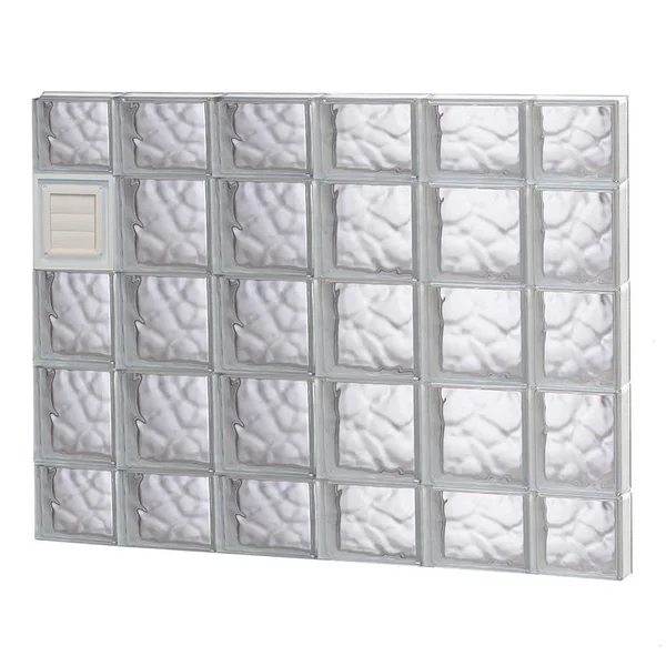REDI2SET Wavy Glass Pattern Frameless Replacement Glass Block Window (Rough Opening: 44-in x 36-in; Actual: 42.5-in x 34.75-in)