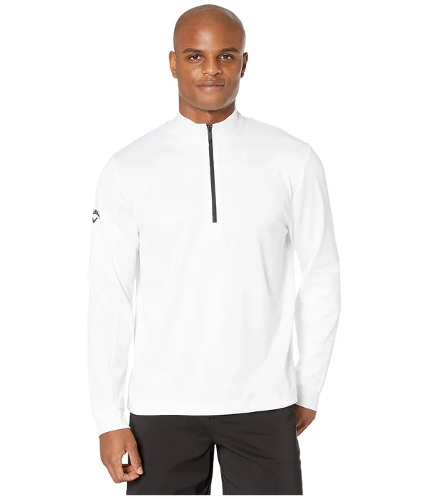 Callaway Stretch Waffle Fleece 1/4 Zip Pullover Men's Clothing Bright White : 2XL