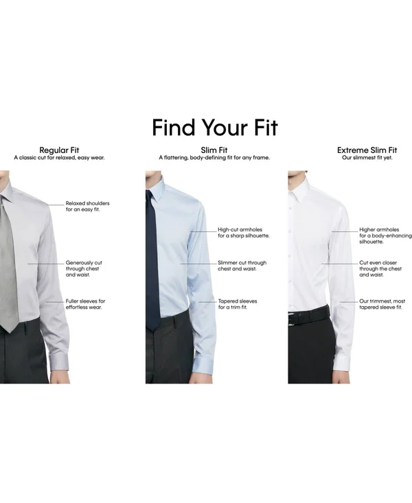 Calvin Klein Men's Dress Shirt Non Iron Stretch Slim Fit Check