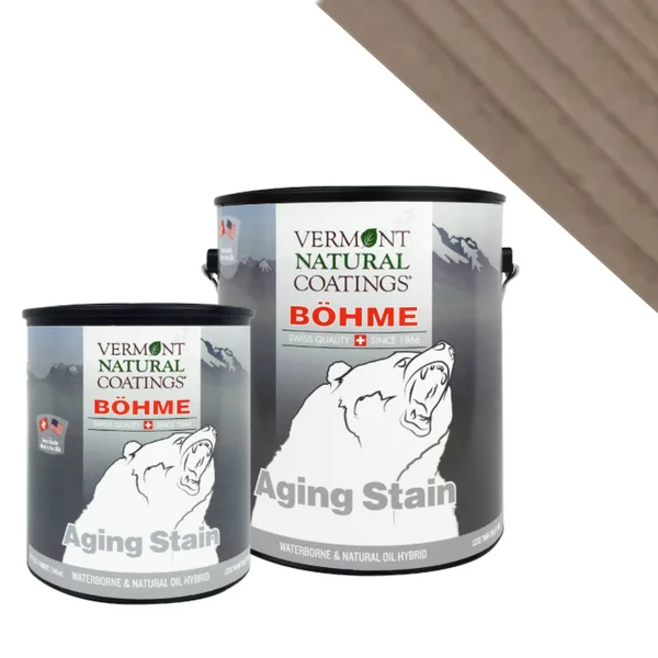 Vermont Natural Coatings Exterior Bohme Aging Stain 5 Gallon, Light Gray