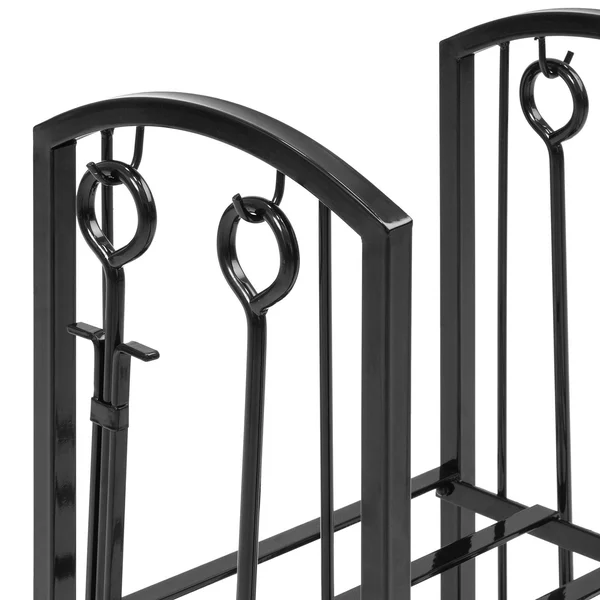 Best Choice Products Fireplace Firewood Log Rack 5-Piece Storage Logs Holder with Tools Set Indoor Outdoor Wrought Iron for Wood