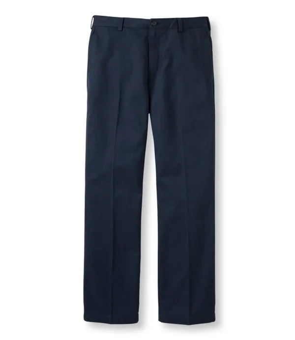 Men's Wrinkle-Free Double L Chinos, Standard Fit Plain Front Blue 33x29, L.L.Bean
