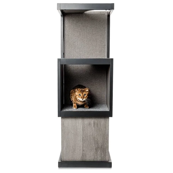 Cat Tower Woodgrain - Modern Cat Furniture, Litterbox.com