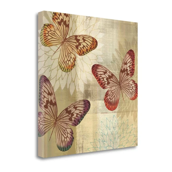 20x22 x 20x22 Tropical Butterflies I Giclee Print on Gallery Wrap Canvas